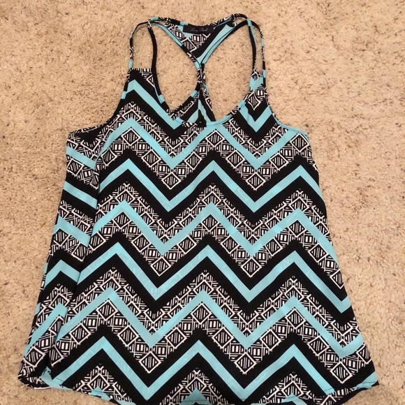 Blue print Razorback tank top - Picture 4 of 5